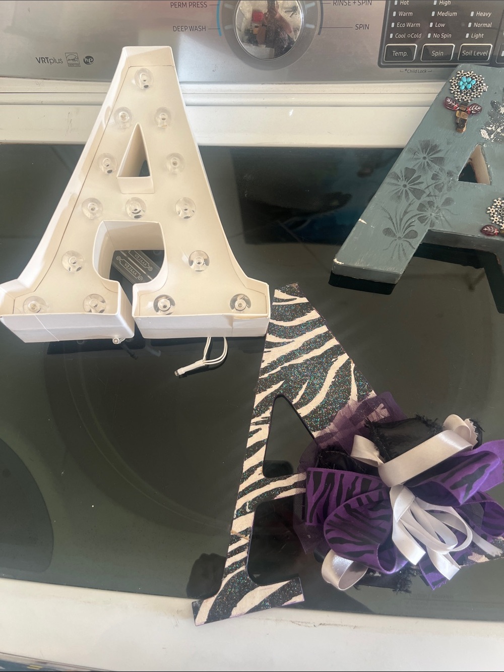 Decorative Letter A Wall Accents in White, Black, Purple and diy